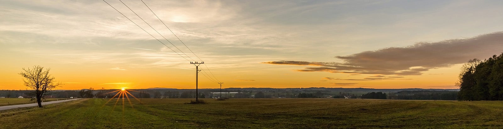 power poles and sunset